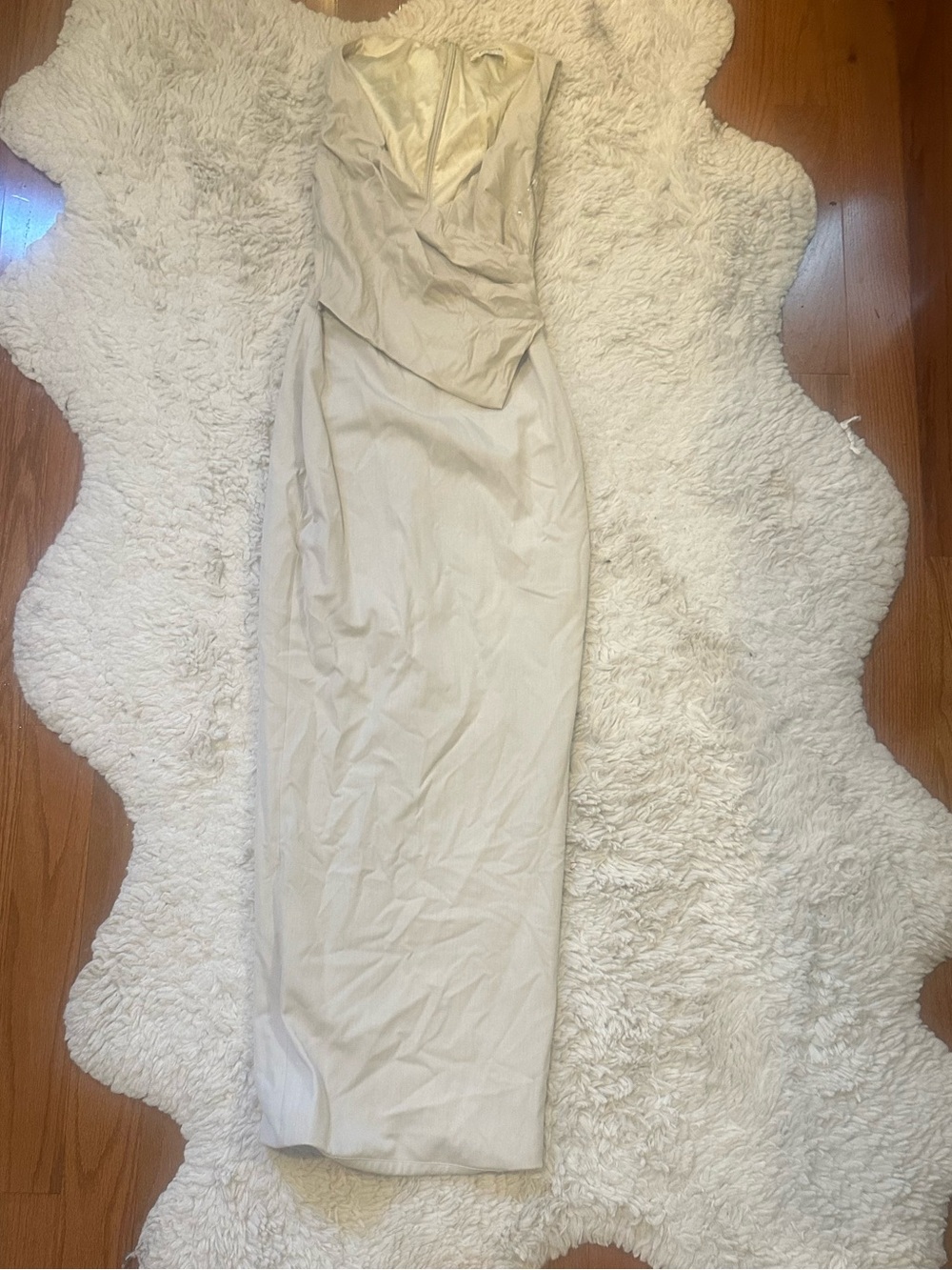 House of cb 
Cream Strapless Draped maxi Dress
Worn once